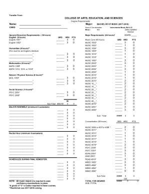 Fillable Online Case Educollege Arts And Sciences RequirementsCollege