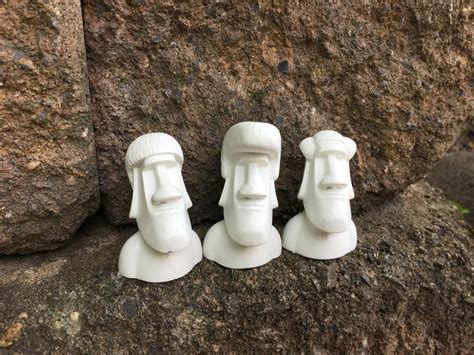 Moai Statues set of 3 mini statues Moai Statues Easter | Etsy