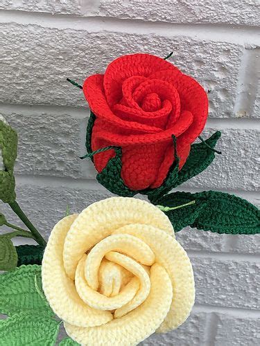 Long Stem Rose Pattern By Natagor Finlayson In Crochet Flower