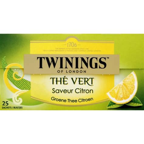 Thé vert Twinings Citron x25 sachets 50g Swidis