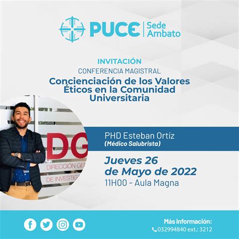 Invitación Conferencia Magistral Concienciación de los Valores Éticos