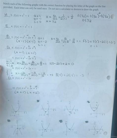 [answered] Match Each Of The Following Graphs With The Correct