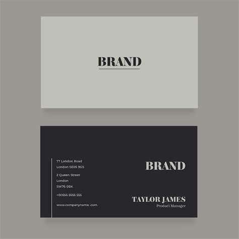 Free Vector Flat Minimal Horizontal Double Sided Business Card Template