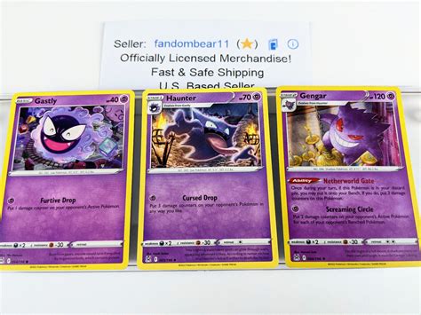 GENGAR GASTLY HAUNTER 3 CARD EVOLUTION SET 2022 SWSH Lost Origin HOLO