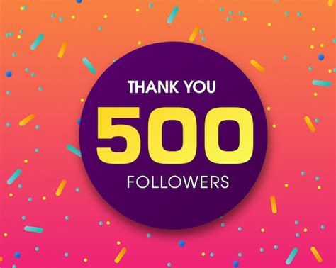 500 Seguidores Gracias Vector Premium