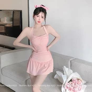 Korean Swimsuit One Piece Conservative Sweet Skirt Style Hot Spring Women Swimming Suit Buy