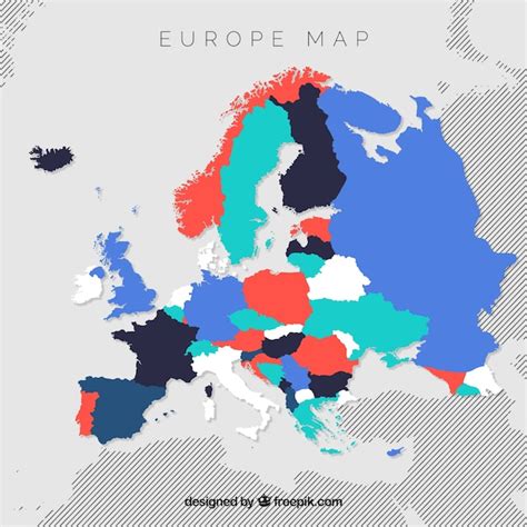 Mapa De Europa Con Colores En Estilo Plano Vector Gratis Hot Sex