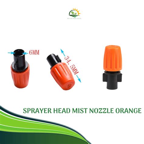 Sprayer Head Mist Nozzle Orange Misting Sprinkler Konektor Mm Lazada