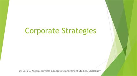 Corporate Strategies Ppt