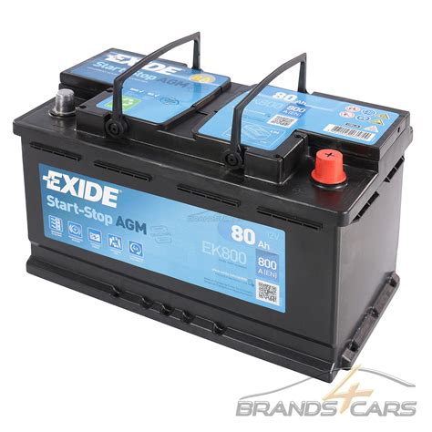 EXIDE EK800 70AH 800A START STOP AGM AUTOBATTERIE STARTERBATTERIE PKW