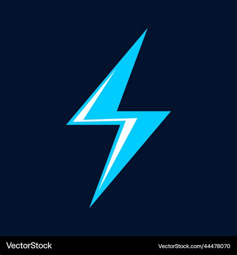 Cartoon blue lightning flash thunderbolt icon Vector Image