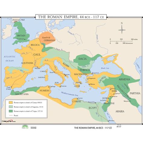 Universal Map World History Wall Maps Growth Of Roman Empire Wayfair