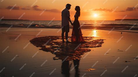 Premium Photo | Romantic couple at the beach