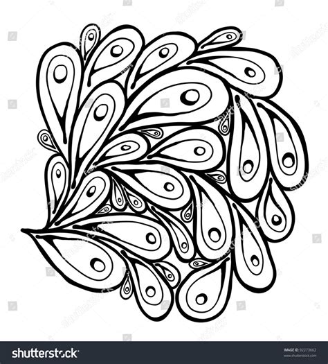 Doodle Peacock Feathers Element Stock Vector Illustration 92273662 Shutterstock