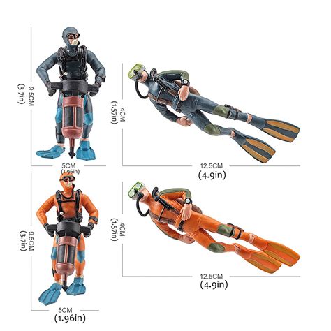 Uix Miniature Diver Figurines Models People Set Mini Swimmers Figurines