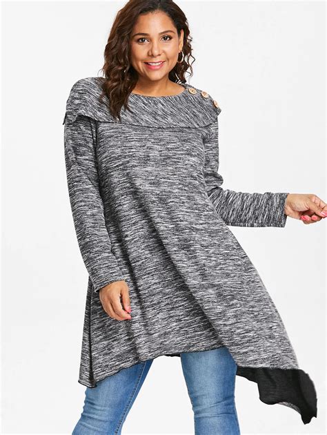 Buy Wipalo Plus Size 5xl Space Dye Asymmetrical