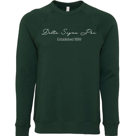 Delta Sigma Phi Embroidered Scripted Name Crewneck Sweatshirts Greek Graduate