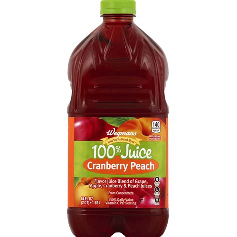 Wegmans Food You Feel Good About 100 Juice Cranberry Peach 64 Fl Oz