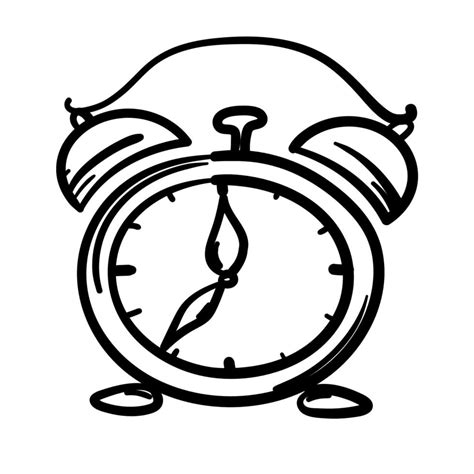 Doodle Simple Alarm Clock Sticker 10652792 Vector Art at Vecteezy