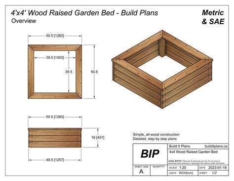 4'x4' Wood Raised Garden Bed Plans PDF Download - Etsy