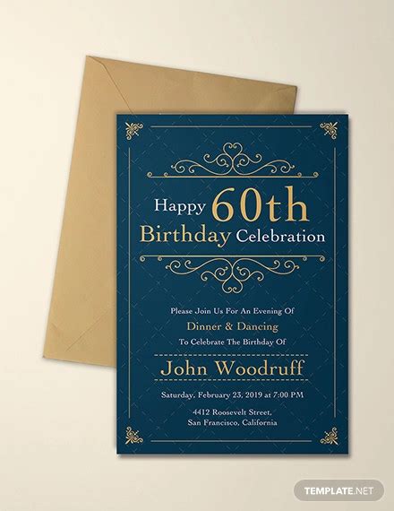 60th Birthday Invitation 17 Examples Illustrator Word Pages Photoshop Publisher How To