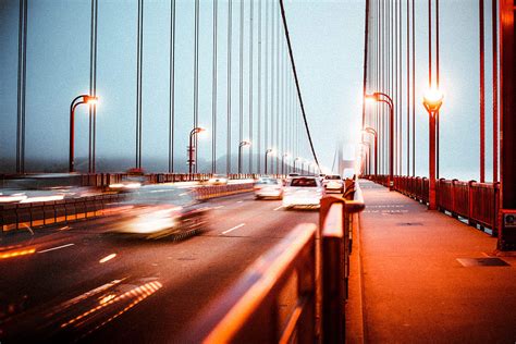 Evening Traffic on the Golden Gate Bridge Free Stock Photo | picjumbo