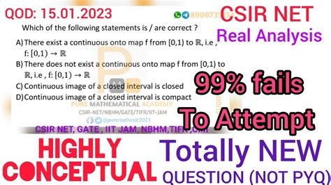 Csir Net Gate Iit Jam Solution Qod 15012023 Real Analysis