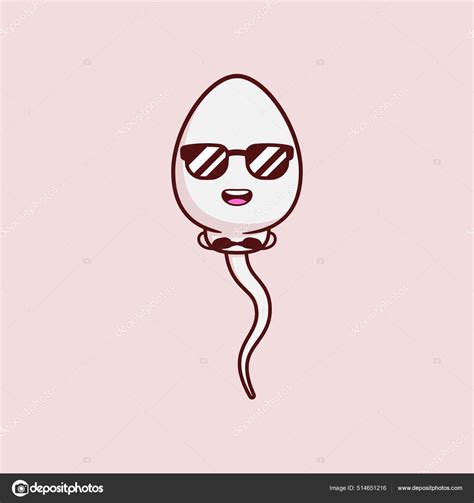 Cute Human Sperm Character Mascot Sperm Vector Isolated Stock Vector