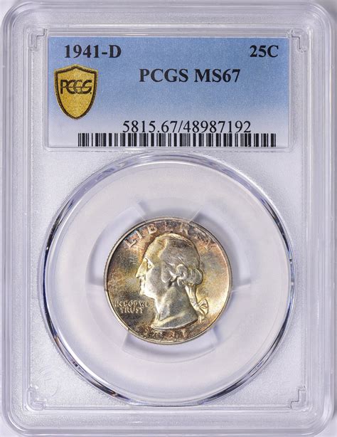 D Washington Quarter Pcgs Ms Toned Item