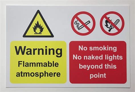 Buy Warning Flammable Atmosphere No Smoking No Naked Flames Beyond This Point Safety Sign Mm