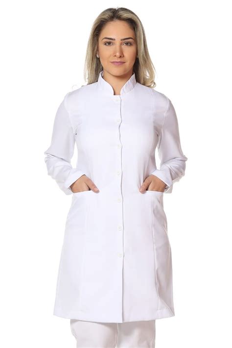 Jaleco Em Gabardine Gola Padre Em Jaleco Feminino Jaleco Feminino