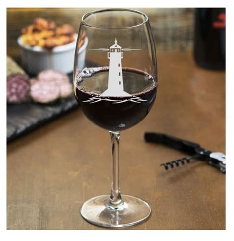 Lighthouse Wine Glass Lighthouse T Christmas T Etsy