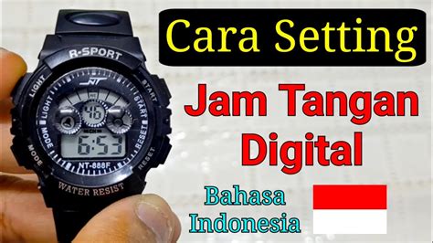 Cara Mengatur Setting Jam Tangan Digital Bahasa Indonesia YouTube