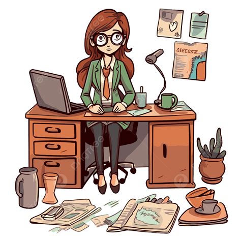 Stressed Secretary Clipart