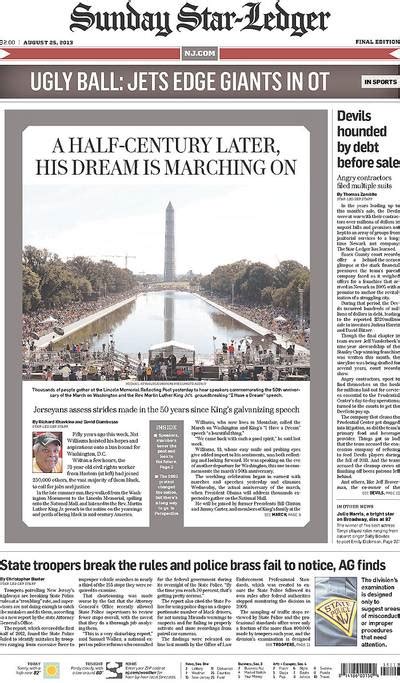 Sunday Star Ledger New Jersey Image 2 From March On Washington Is