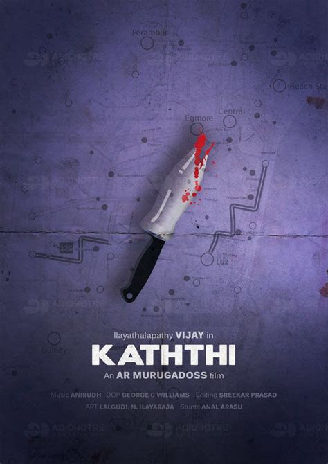 My recent #minimalistic #poster for a tamil movie #Kaththi (Knife) # ...