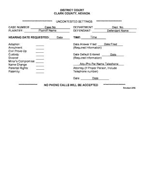 Fillable Online Clarkcountycourts SettingSlip Doc Clarkcountycourts