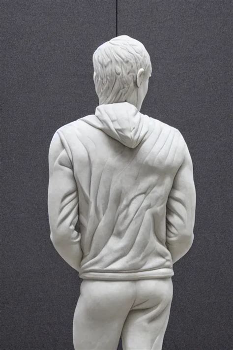 Marble Sculpture Of Man In Adidas Jacket Sportswear Stable Diffusion