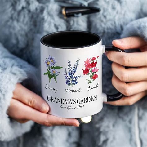 Personalized Grandmas Garden 1 20 Birth Flowers 11oz Ceramic Coffee