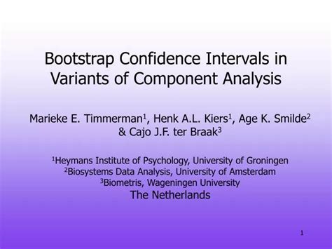 Ppt Bootstrap Confidence Intervals In Variants Of Component Analysis