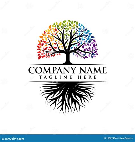 Abstract Vibrant Tree Logo Design Root Vector Tree Of Life Logo