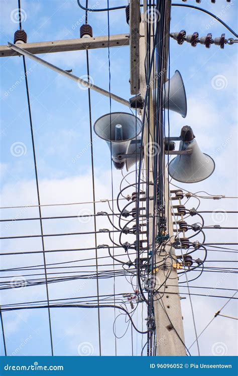 Hanging speakers stock photo. Image of entertainment - 96096052