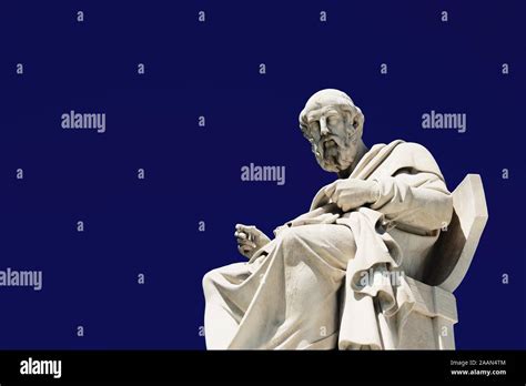 Statue Of The Ancient Greek Philosopher Plato In Athens Greece Stock