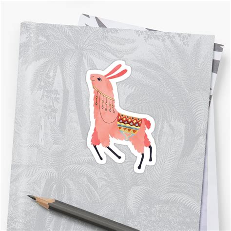 Cute Lama Sticker Sticker By Lidiebug Redbubble