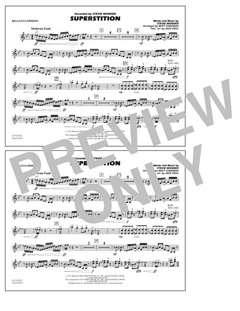 Superstition Bellsxylophone Sheet Music Matt Conaway Marching Band