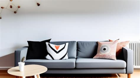 Premium AI Image | Scandinavian design style living room with a Grey sofa