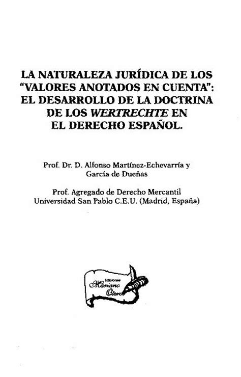 Pdf Naturaleza JurÍdica De Los Valores Anotados En … · Toda La