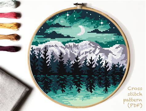 Landscape Modern Cross Stitch Pattern Nature Easy Counted Cross Stitch