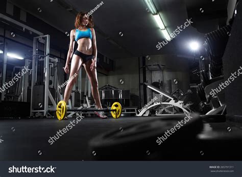 Fitness Brunette Sexy Girl Prepares Training Stock Photo Shutterstock