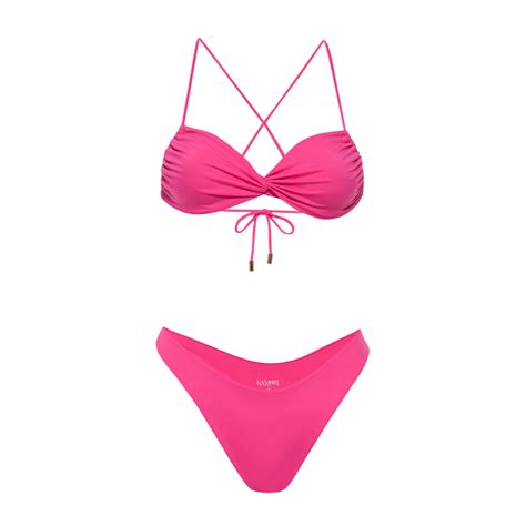 Roze High Cut Thong Bikini Bottoms Kamari Swim Wolf Badger
